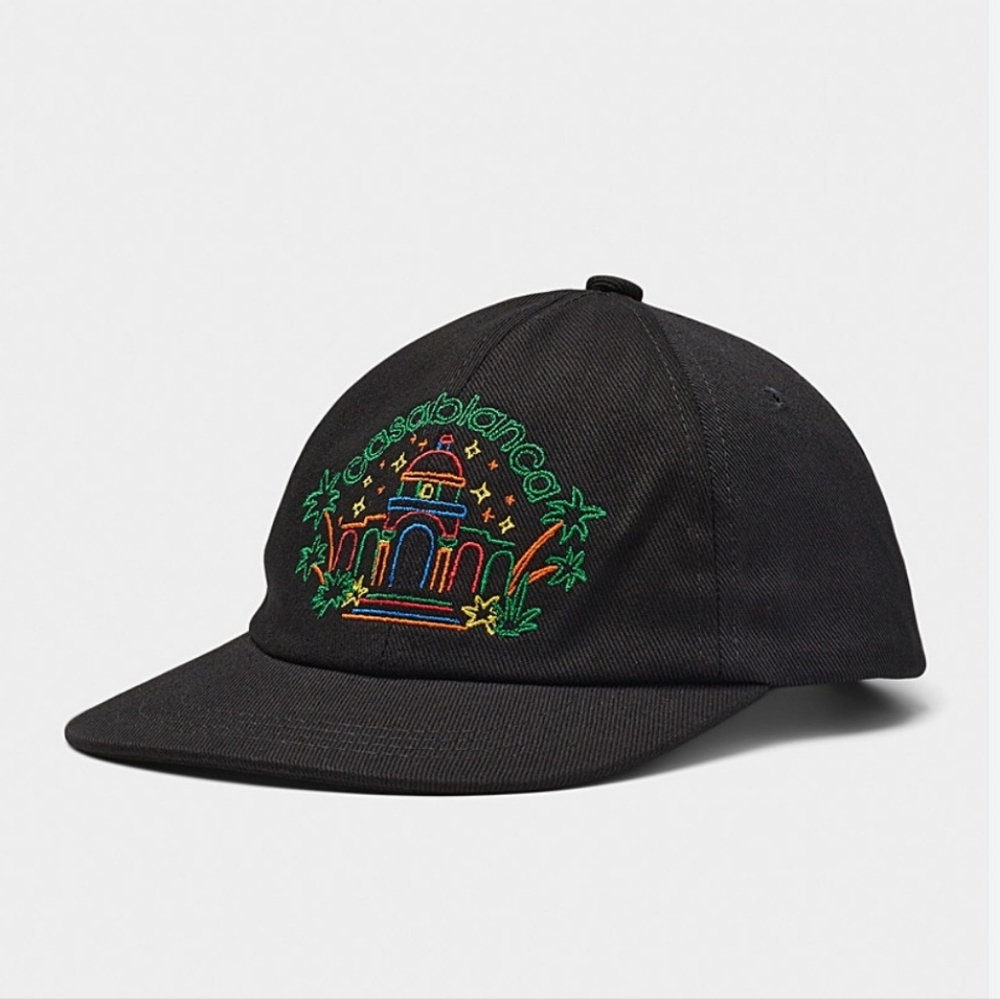 CASABLANCA Rainbow Crayon Temple Embroidered Cap - UNISEX